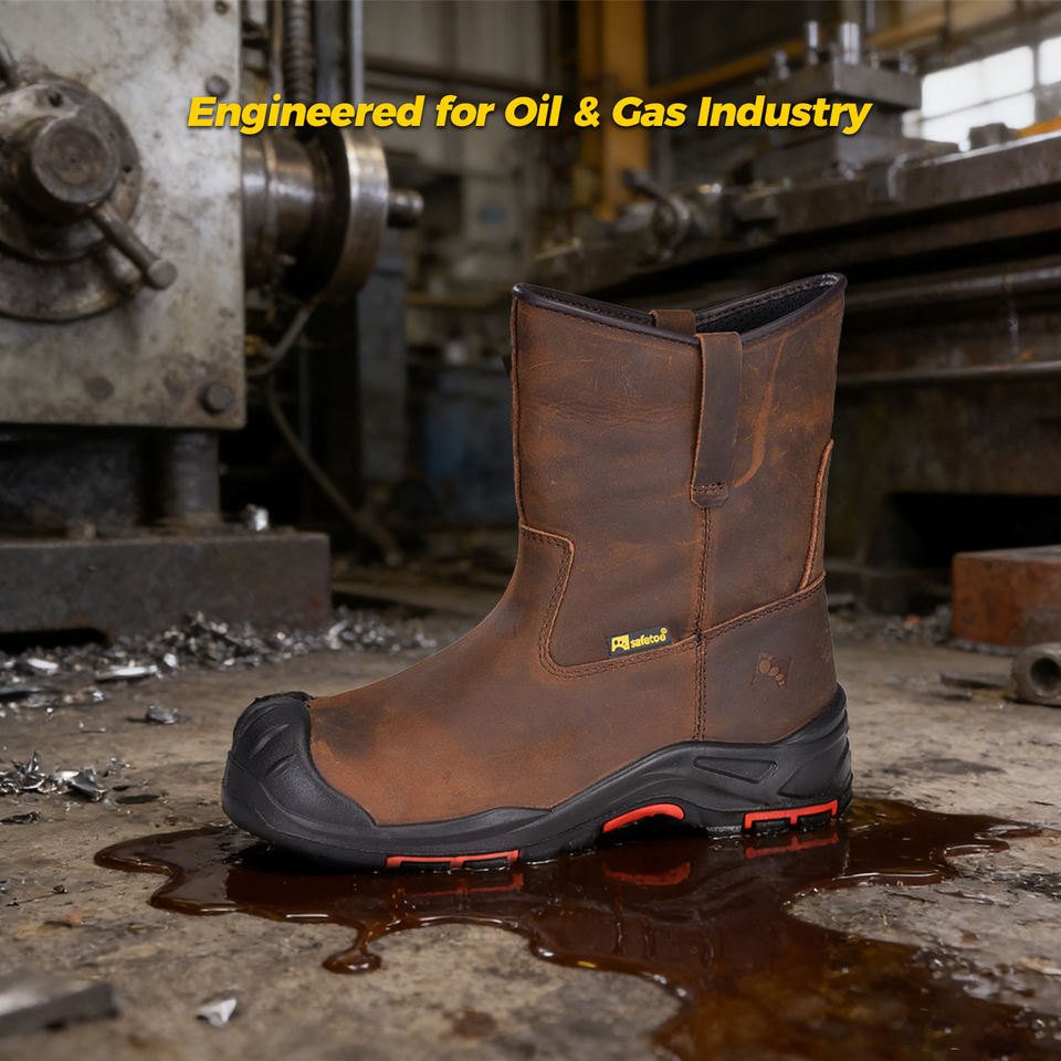 Worker anti-slip and oil-resistant safety boots