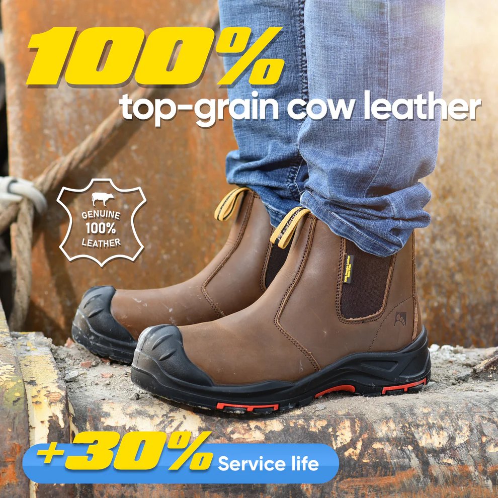 Men’s Composite Toe Chelsea Safey Boots with Anti-Puncture Plate
