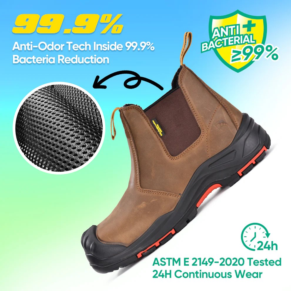 Men’s Composite Toe Chelsea Safey Boots with Anti-Puncture Plate
