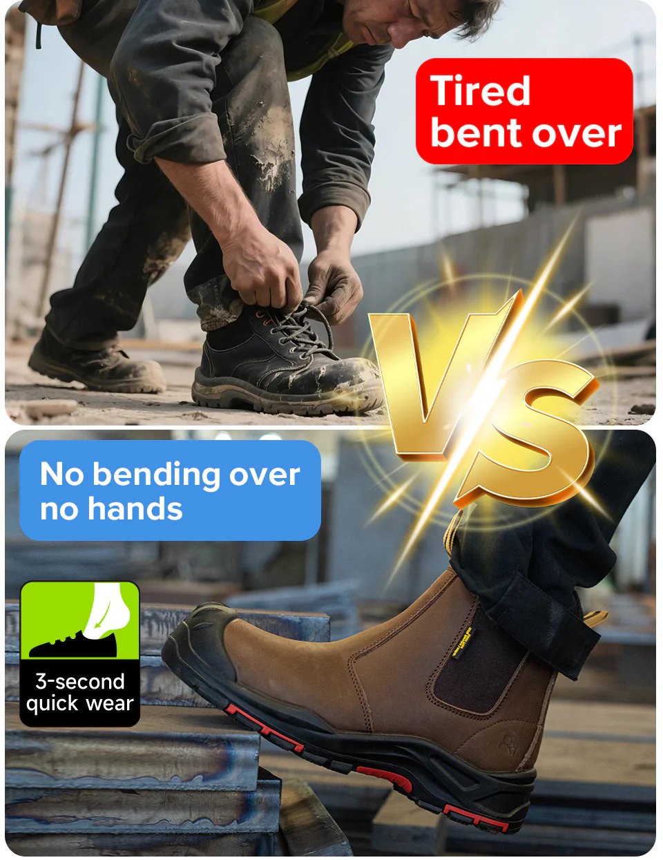Men’s Composite Toe Chelsea Safey Boots with Anti-Puncture Plate