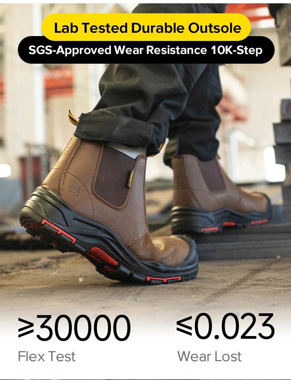 Men’s Composite Toe Chelsea Safey Boots with Anti-Puncture Plate