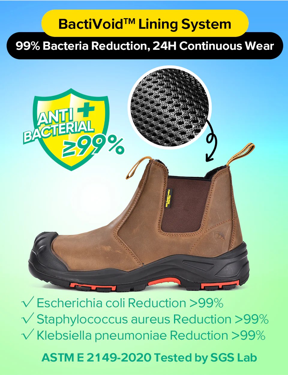 Men’s Composite Toe Chelsea Safey Boots with Anti-Puncture Plate
