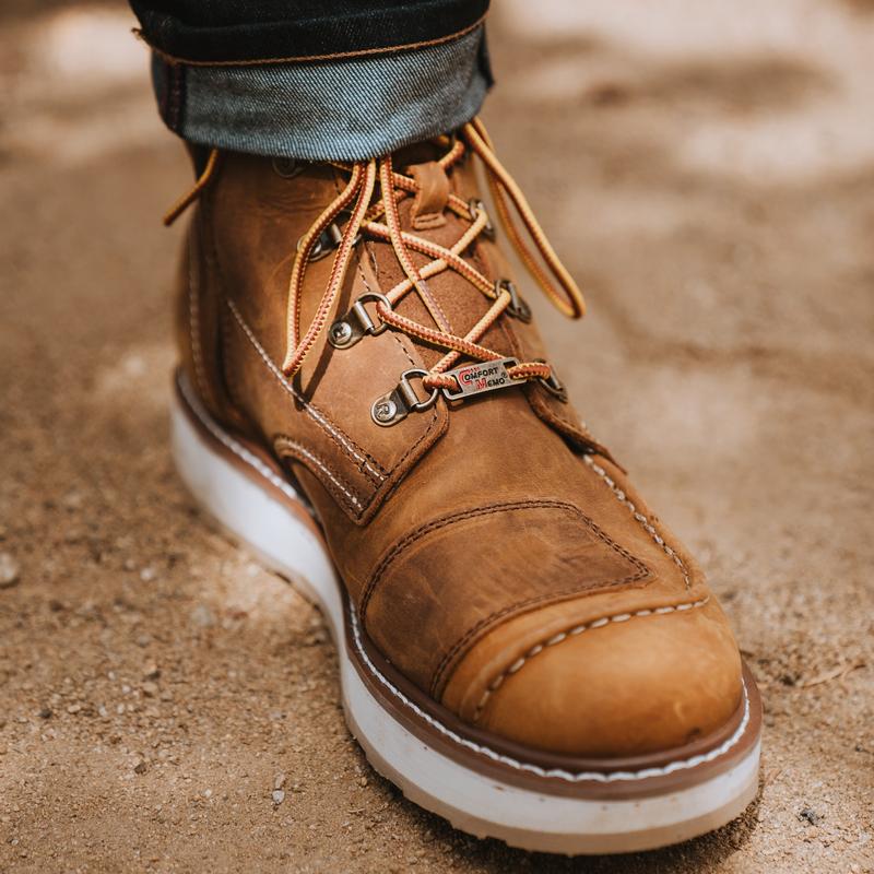 Men's Zip Sided Soft Toe Wedge Work Boots