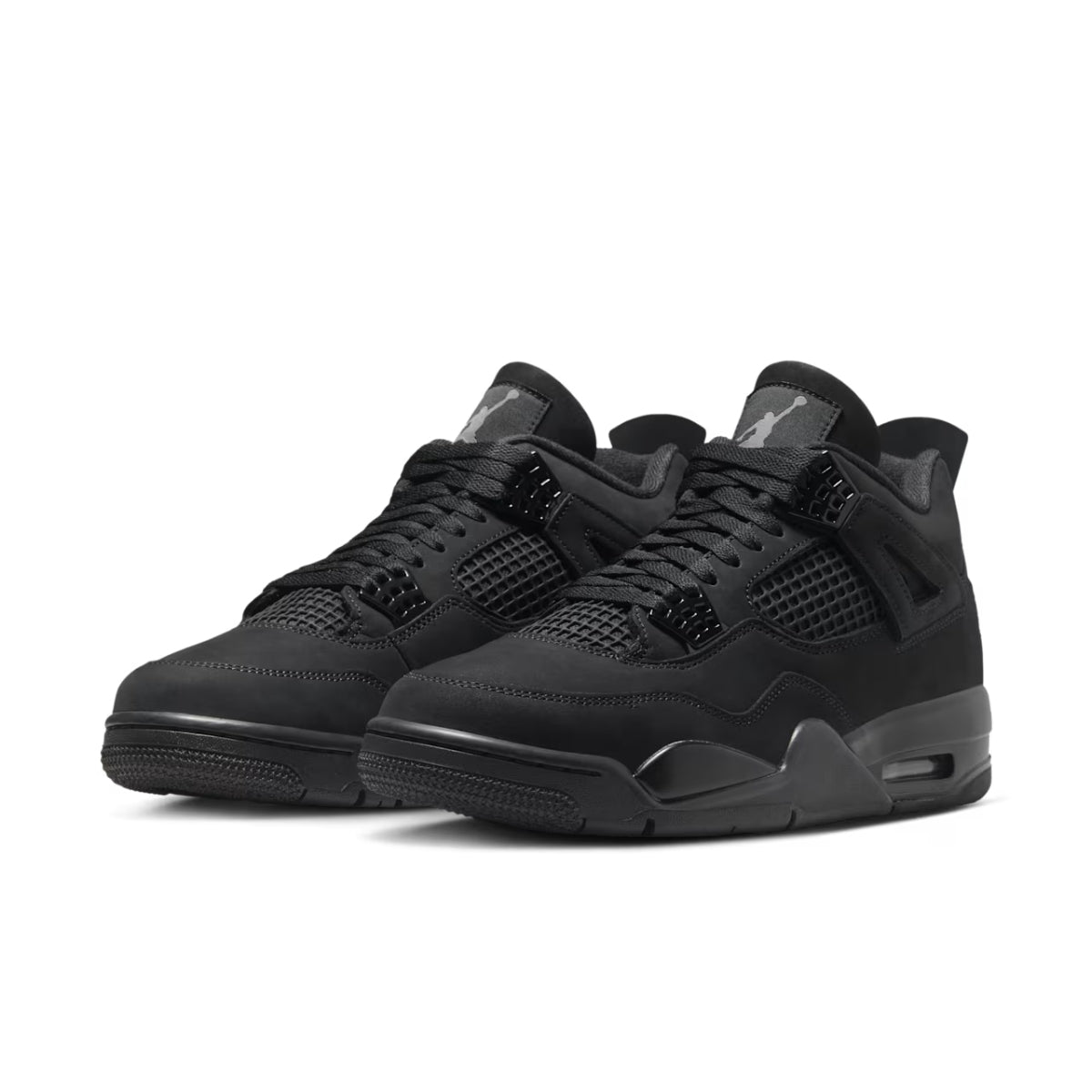 Jodan 4 "Black Cat" Men’s Premium Black Suede Basketball Sneakers