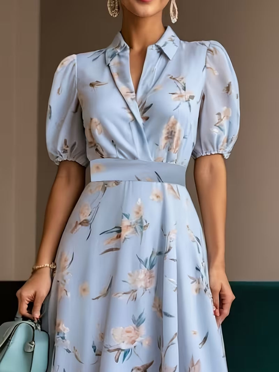 Breezy Floral Print Collared Maxi Dress