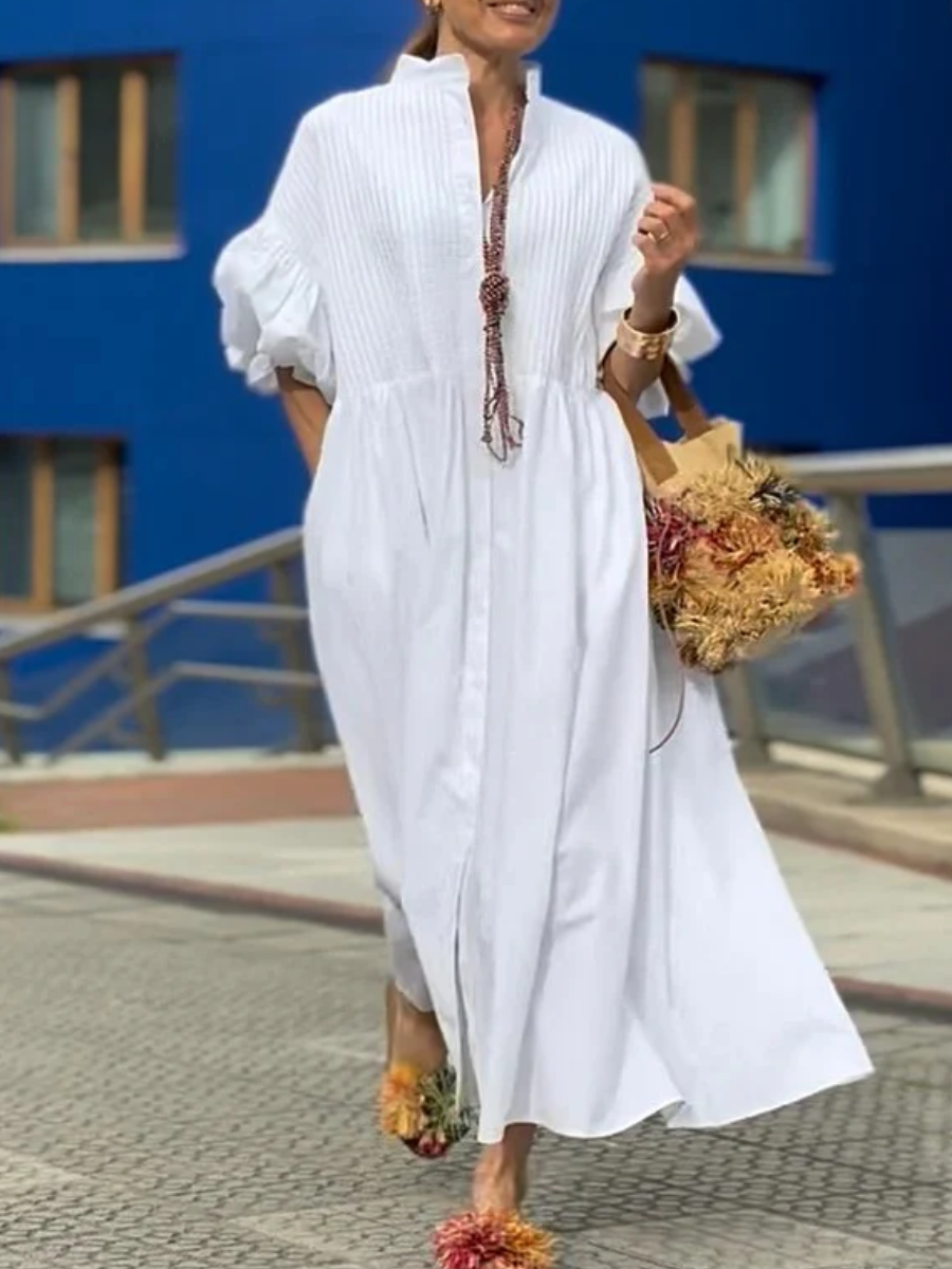 Relaxed Button-Down Midi Dress