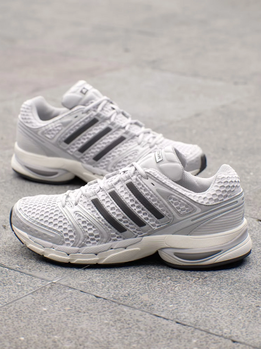 Retro Running Sneakers – White/Grey for Women