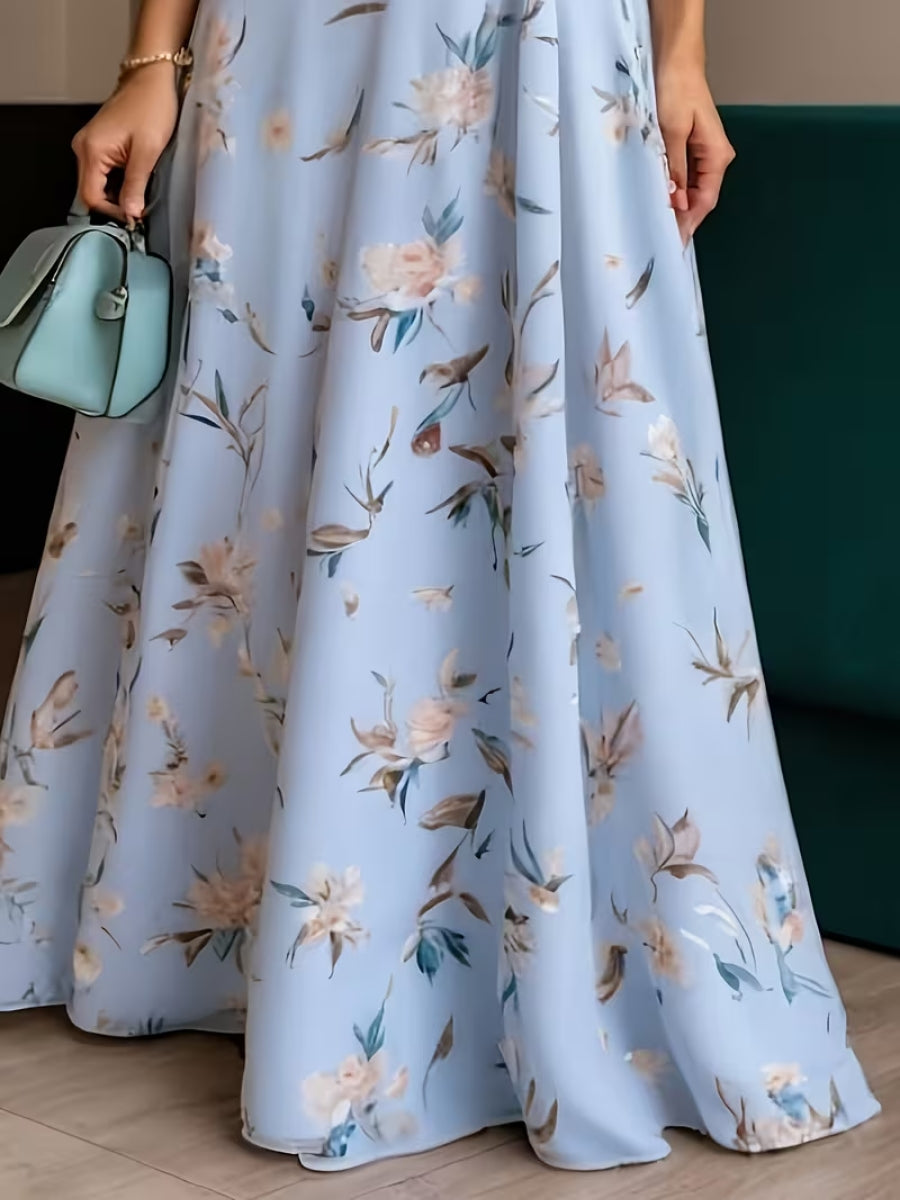 Breezy Floral Print Collared Maxi Dress