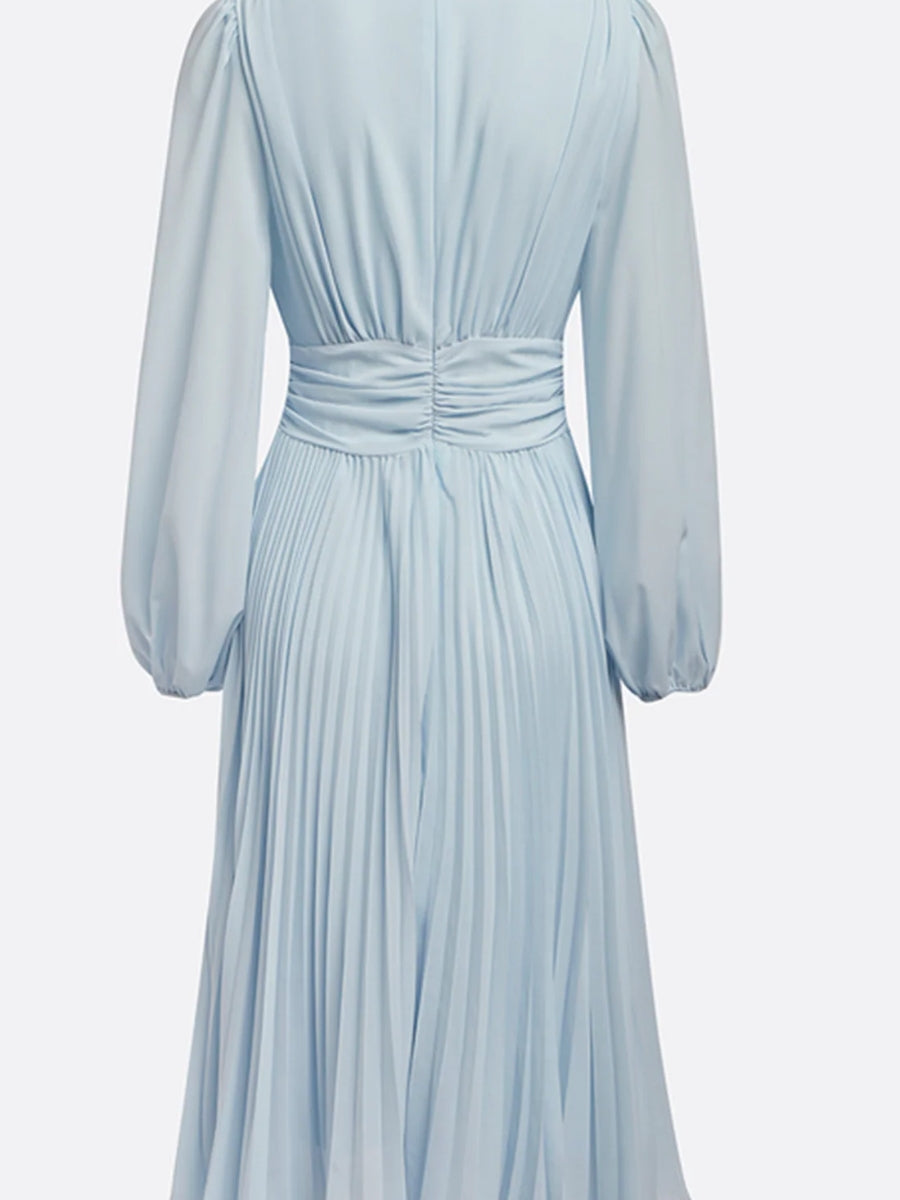 Dreamy V-Neck Plain Midi Dress