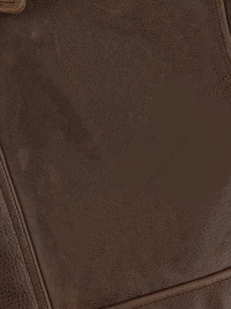 Vintage Brown Leather Bomber Jacket