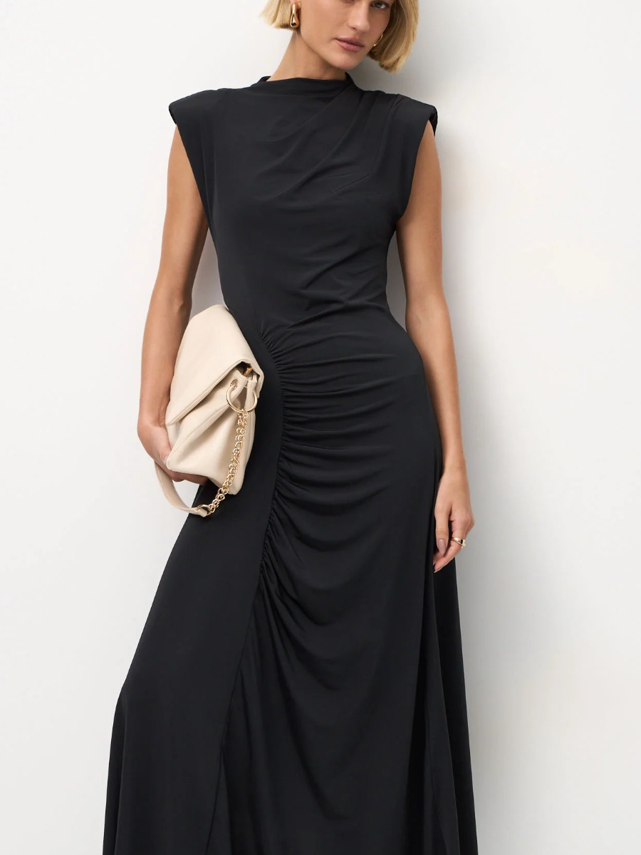 Elevated Ruched Midi Dress
