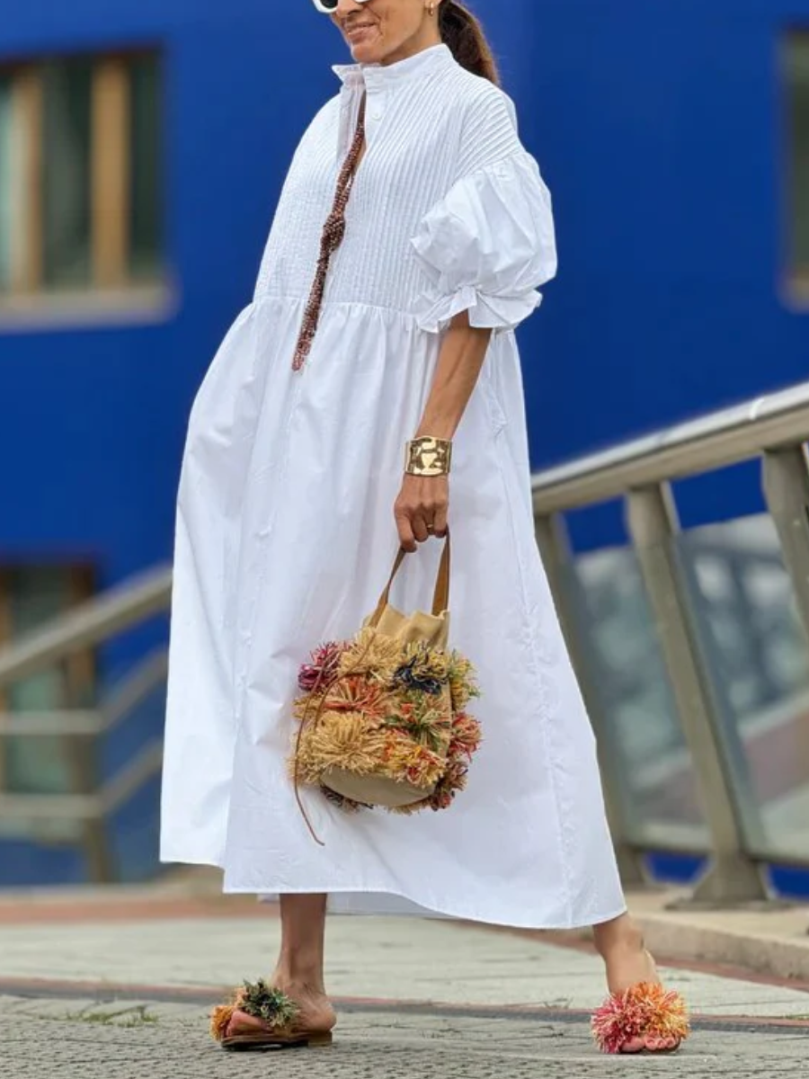 Relaxed Button-Down Midi Dress