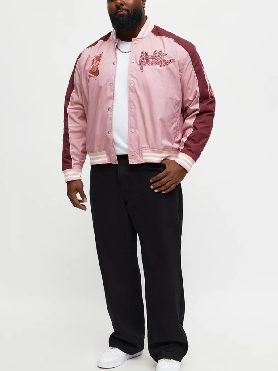 Pablo Picasso Colorblock Varsity Jacket - Pink/combo