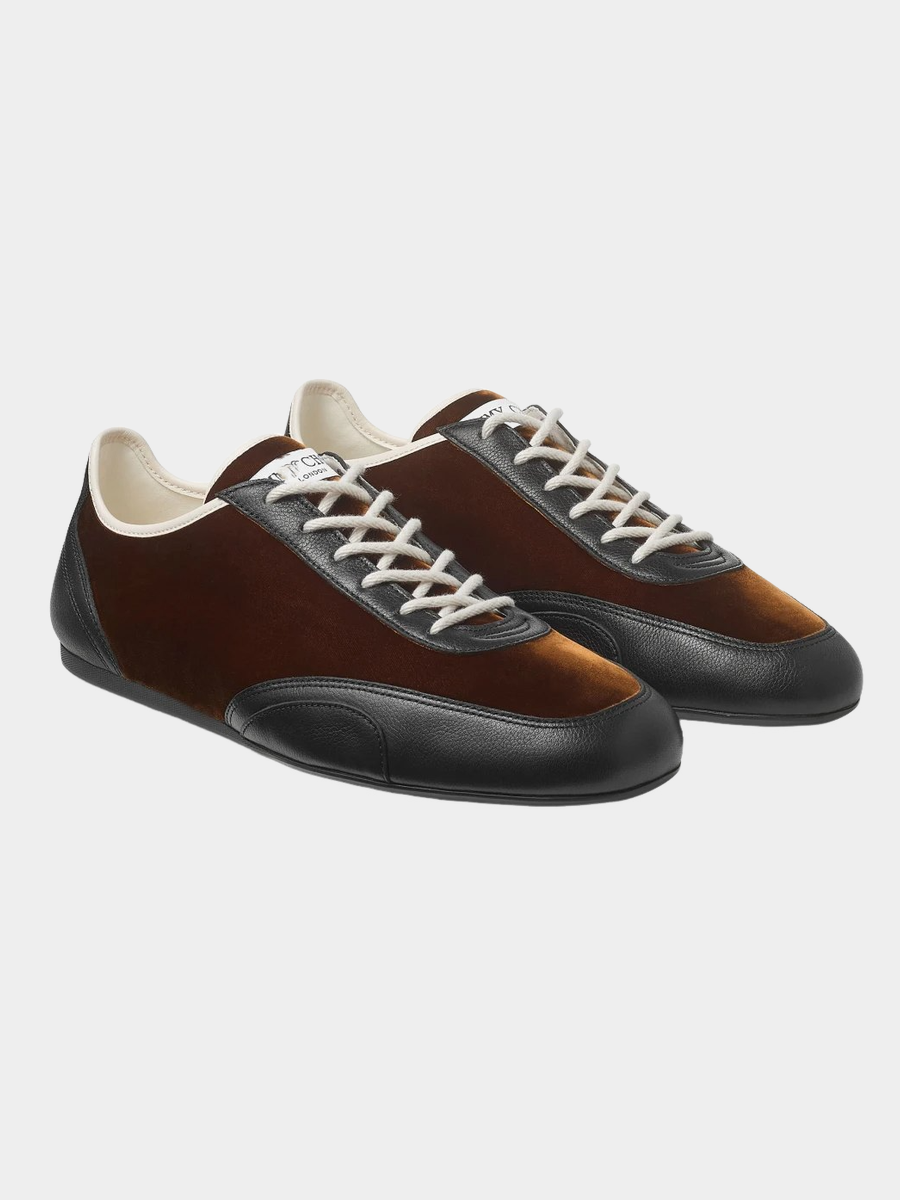 Men's Vintage Velvet & Leather Retro Sneakers