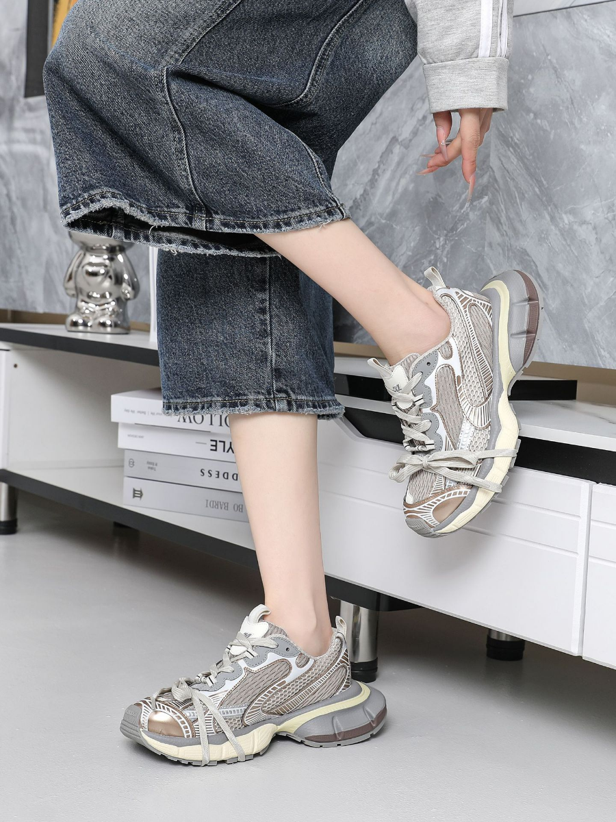 Retro Futuristic Chunky Sneakers – Women’s Graphic Dad Shoes