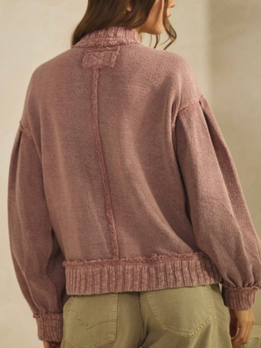 Soft Ribbed Button-Front Knit Cardigan