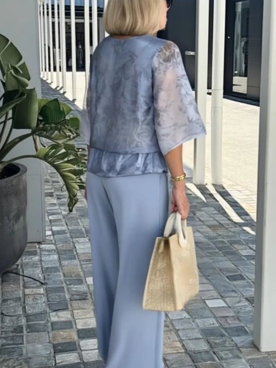 Groovy 3/4 Sleeve Two Piece Set
