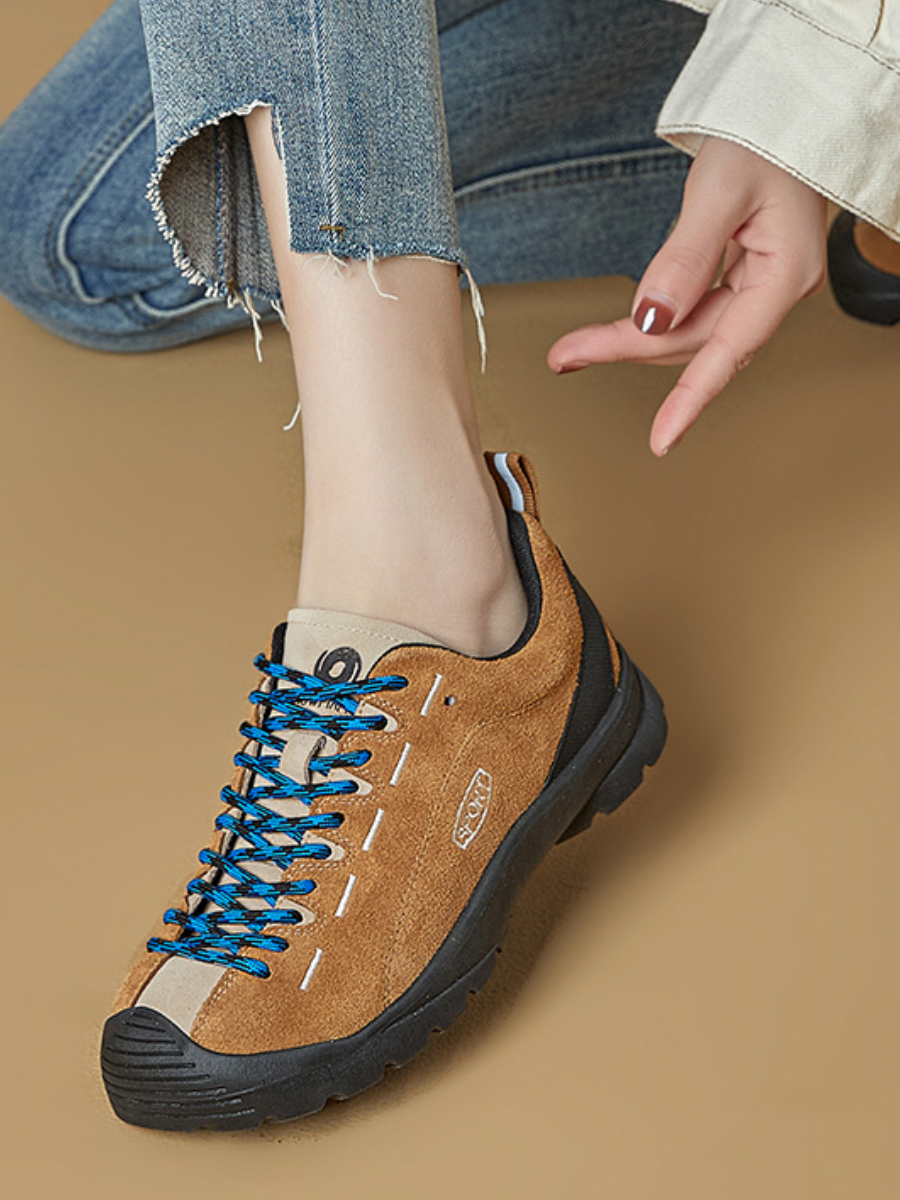 Retro Suede Hiking Sneakers | Non-Slip Outdoor Walking Shoes for Women