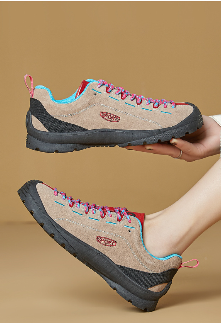 Retro Suede Hiking Sneakers | Non-Slip Outdoor Walking Shoes for Women