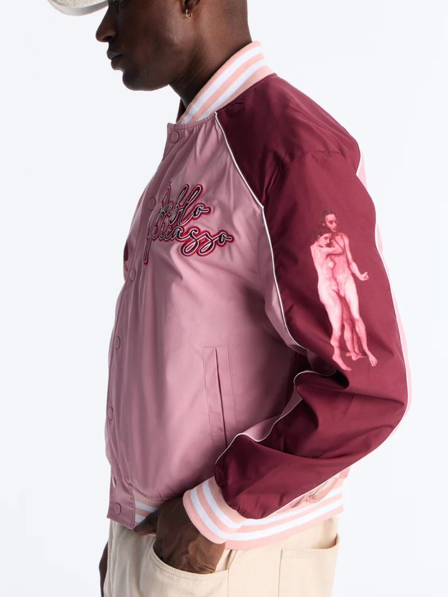 Pablo Picasso Colorblock Varsity Jacket - Pink/combo