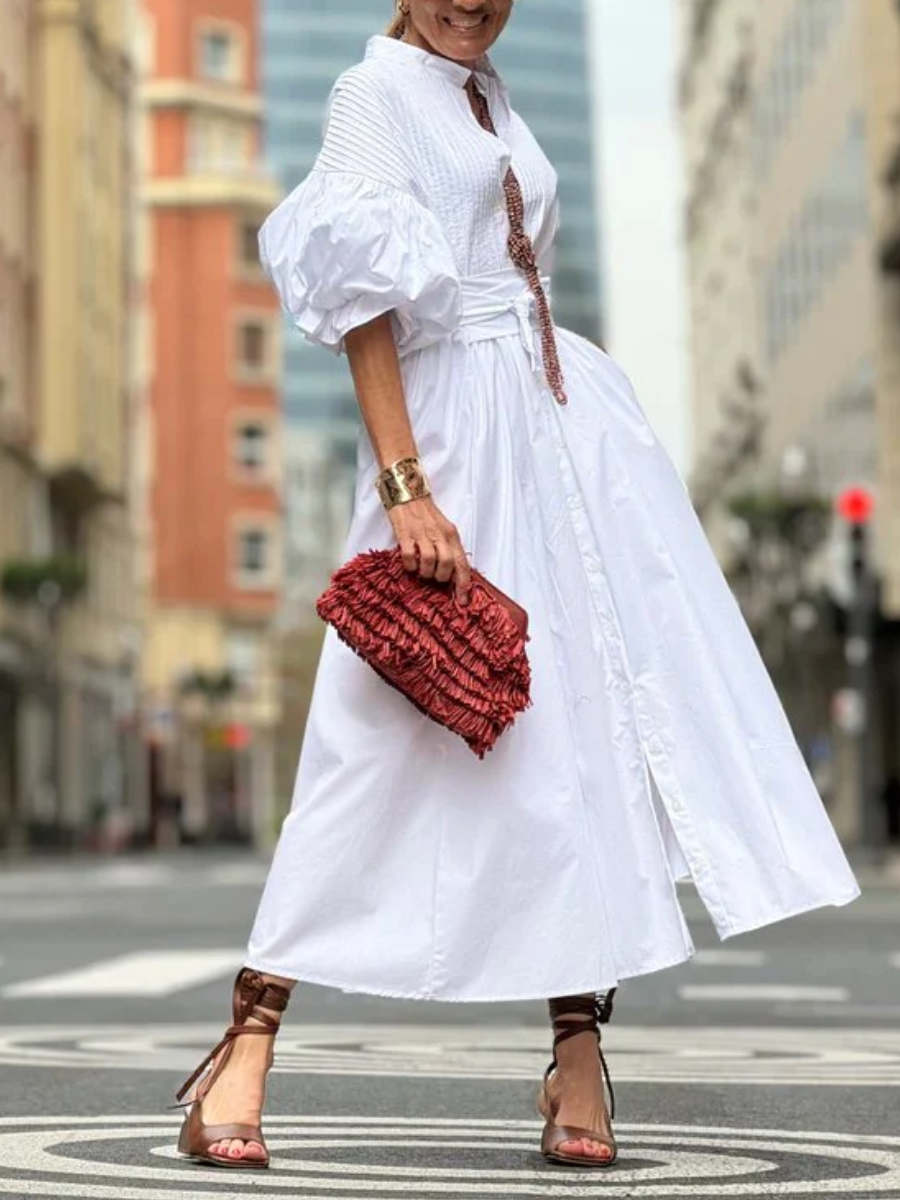 Relaxed Button-Down Midi Dress