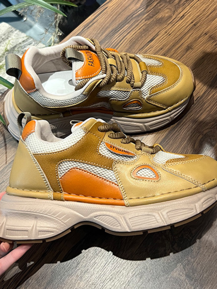Retro Colorblock Chunky Sneakers | Platform Dad Shoes for Women