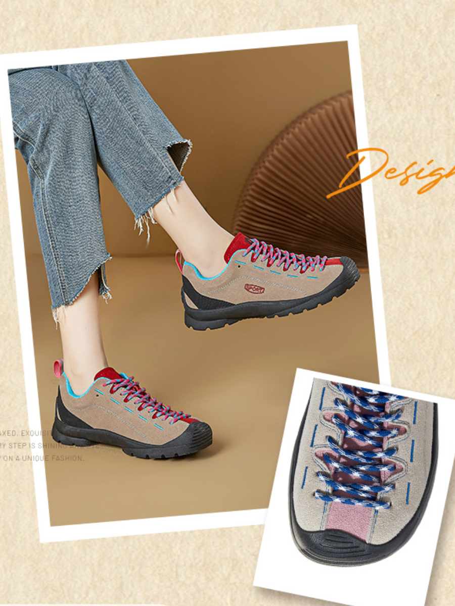 Retro Suede Hiking Sneakers | Non-Slip Outdoor Walking Shoes for Women