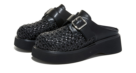 Lace Crochet Platform Mules | Buckle Strap Slip-On Wedge Clogs