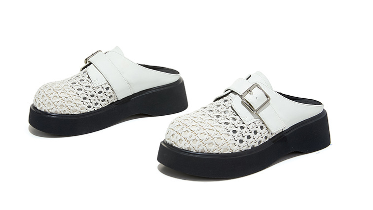 Lace Crochet Platform Mules | Buckle Strap Slip-On Wedge Clogs