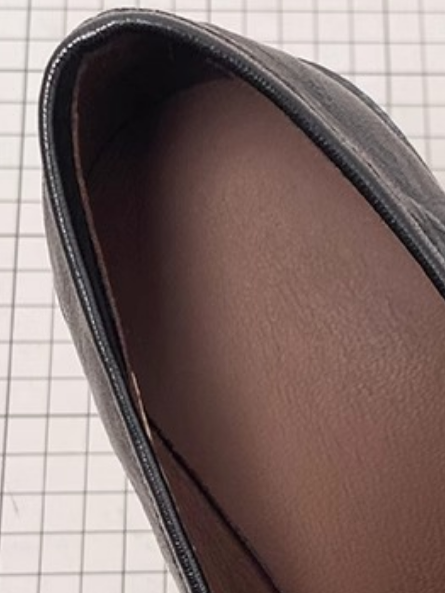 Chunky Heel Leather Penny Loafers | Square-Toe Block Heel Shoes for Women