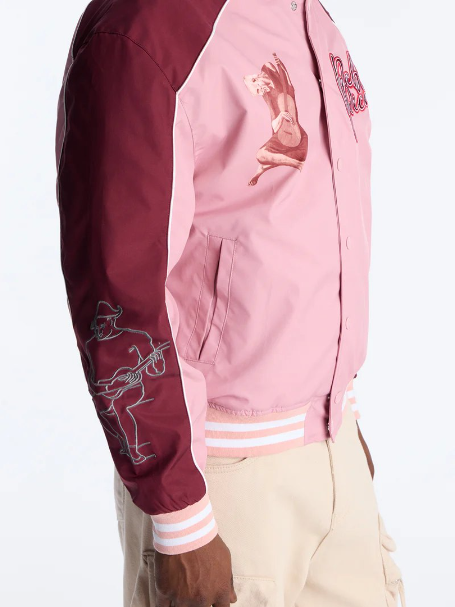 Pablo Picasso Colorblock Varsity Jacket - Pink/combo