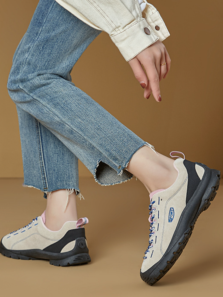 Retro Suede Hiking Sneakers | Non-Slip Outdoor Walking Shoes for Women