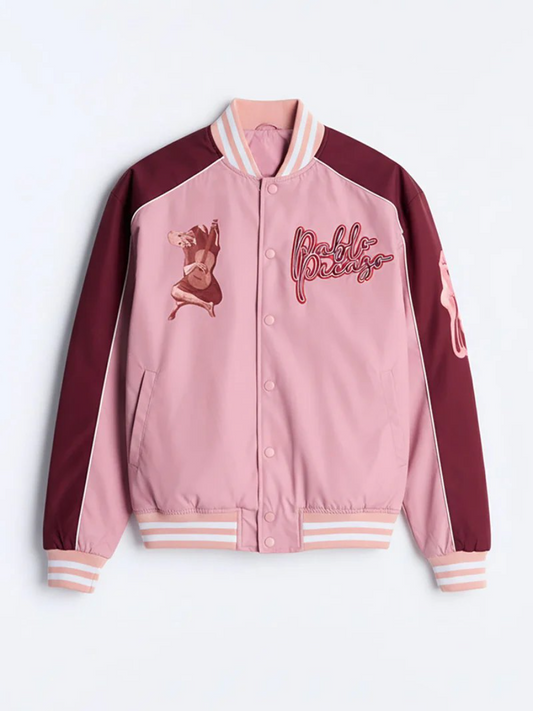 Pablo Picasso Colorblock Varsity Jacket - Pink/combo