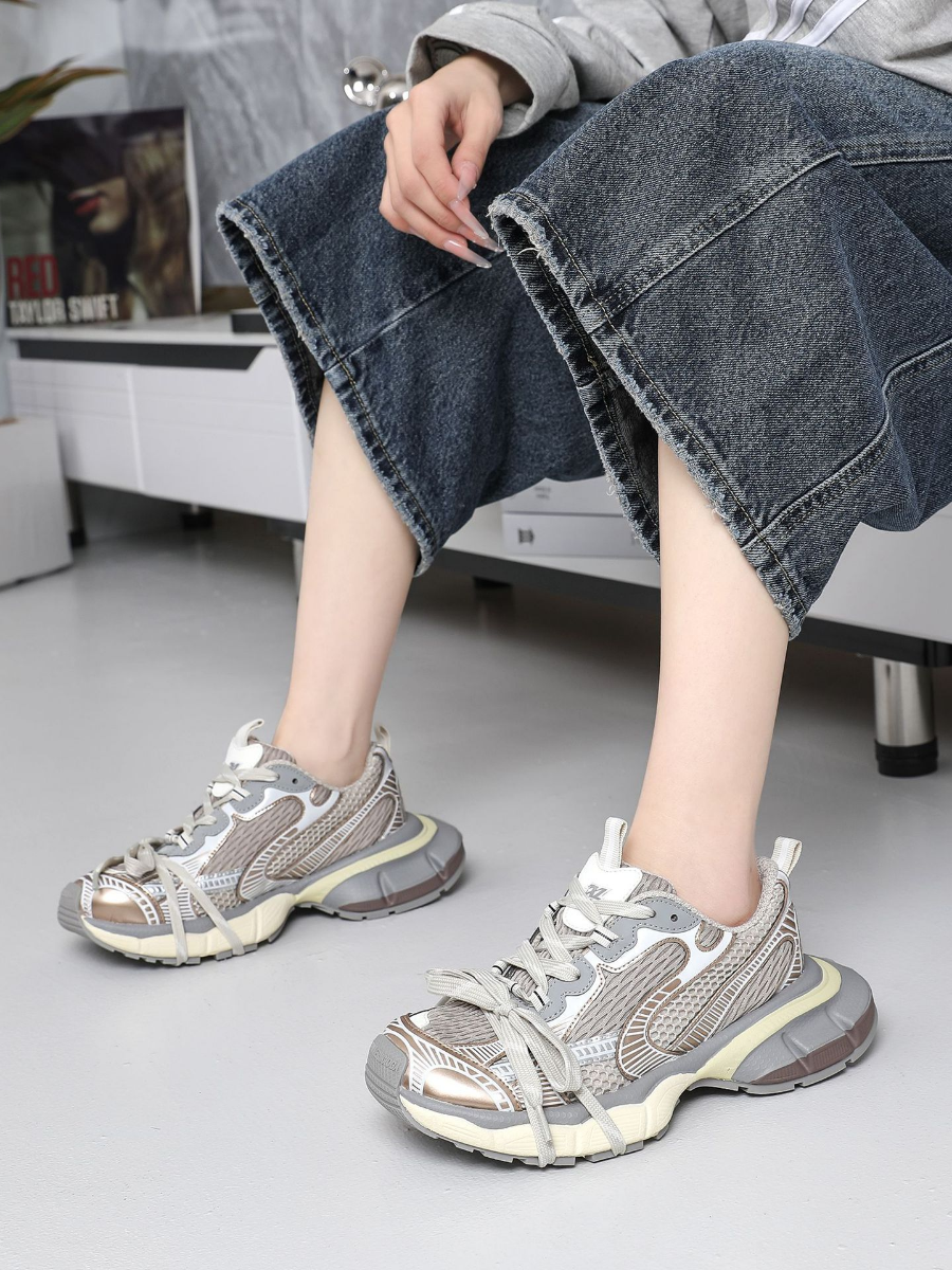Retro Futuristic Chunky Sneakers – Women’s Graphic Dad Shoes