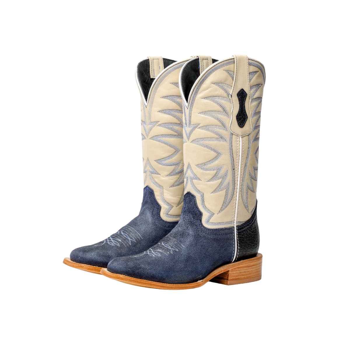 Blue Jean Rough-Out Western Boots, Square Toe Full