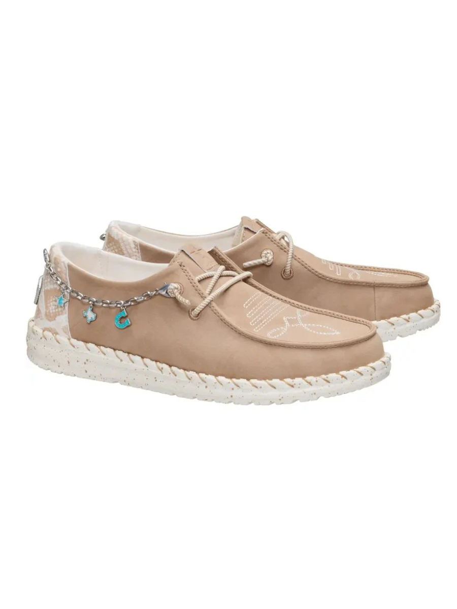 Western Charm Suede Slip-On Loafers with Turquoise Charm Chain