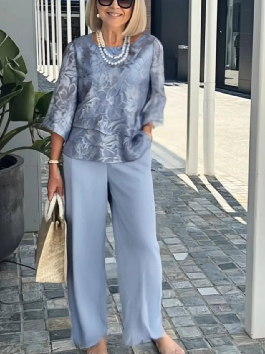 Groovy 3/4 Sleeve Two Piece Set