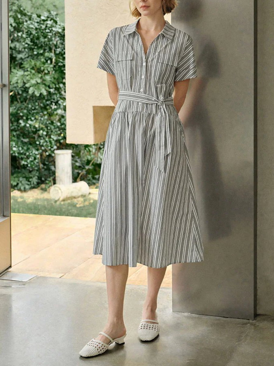 The Coastal Stripe Shirt Dress