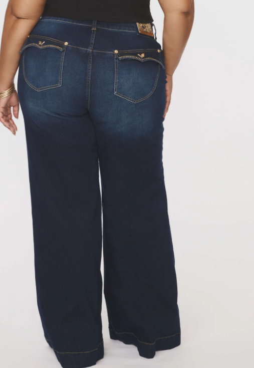High-Waisted Wide Leg Denim Jeans