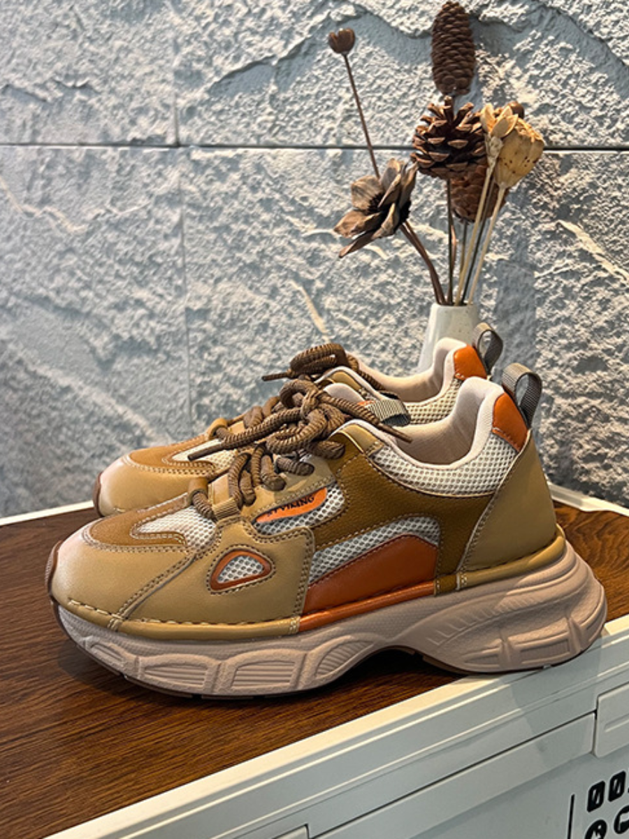 Retro Colorblock Chunky Sneakers | Platform Dad Shoes for Women