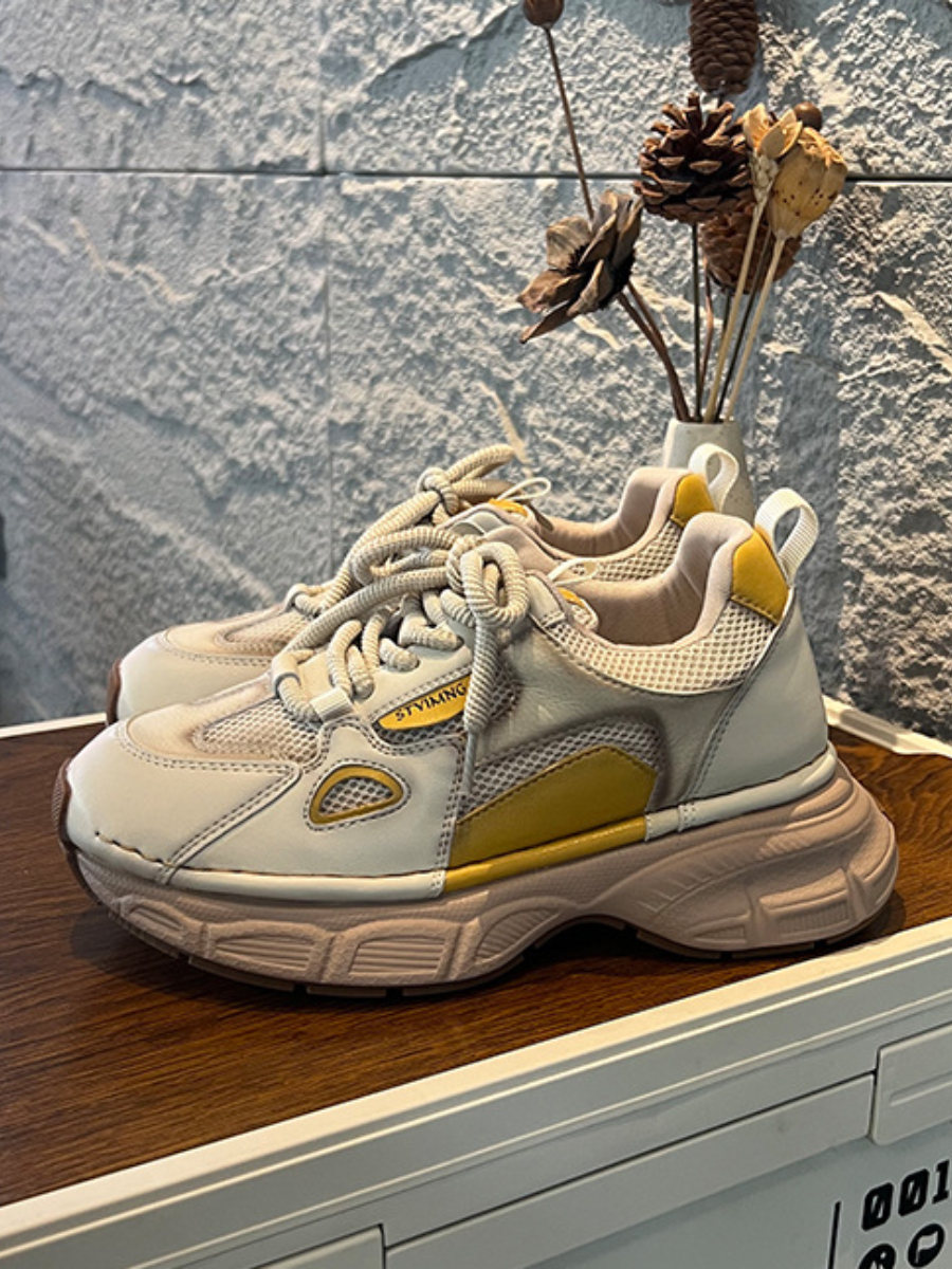 Retro Colorblock Chunky Sneakers | Platform Dad Shoes for Women