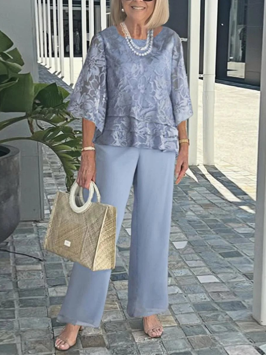 Groovy 3/4 Sleeve Two Piece Set