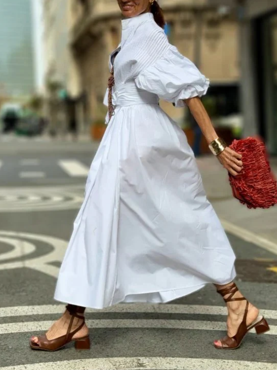 Relaxed Button-Down Midi Dress