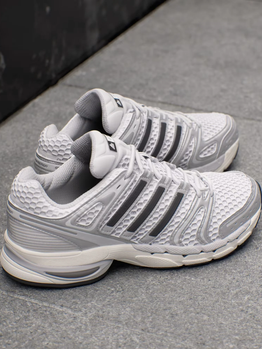 Retro Running Sneakers – White/Grey for Women