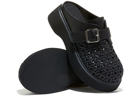 Lace Crochet Platform Mules | Buckle Strap Slip-On Wedge Clogs