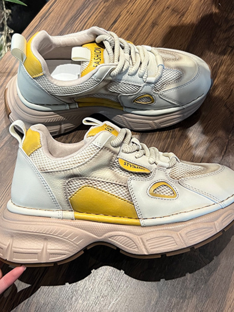 Retro Colorblock Chunky Sneakers | Platform Dad Shoes for Women