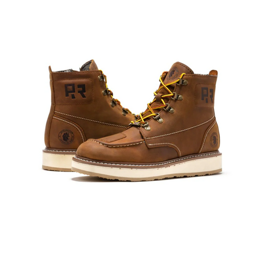 Men's Zip Sided Soft Toe Wedge Work Boots
