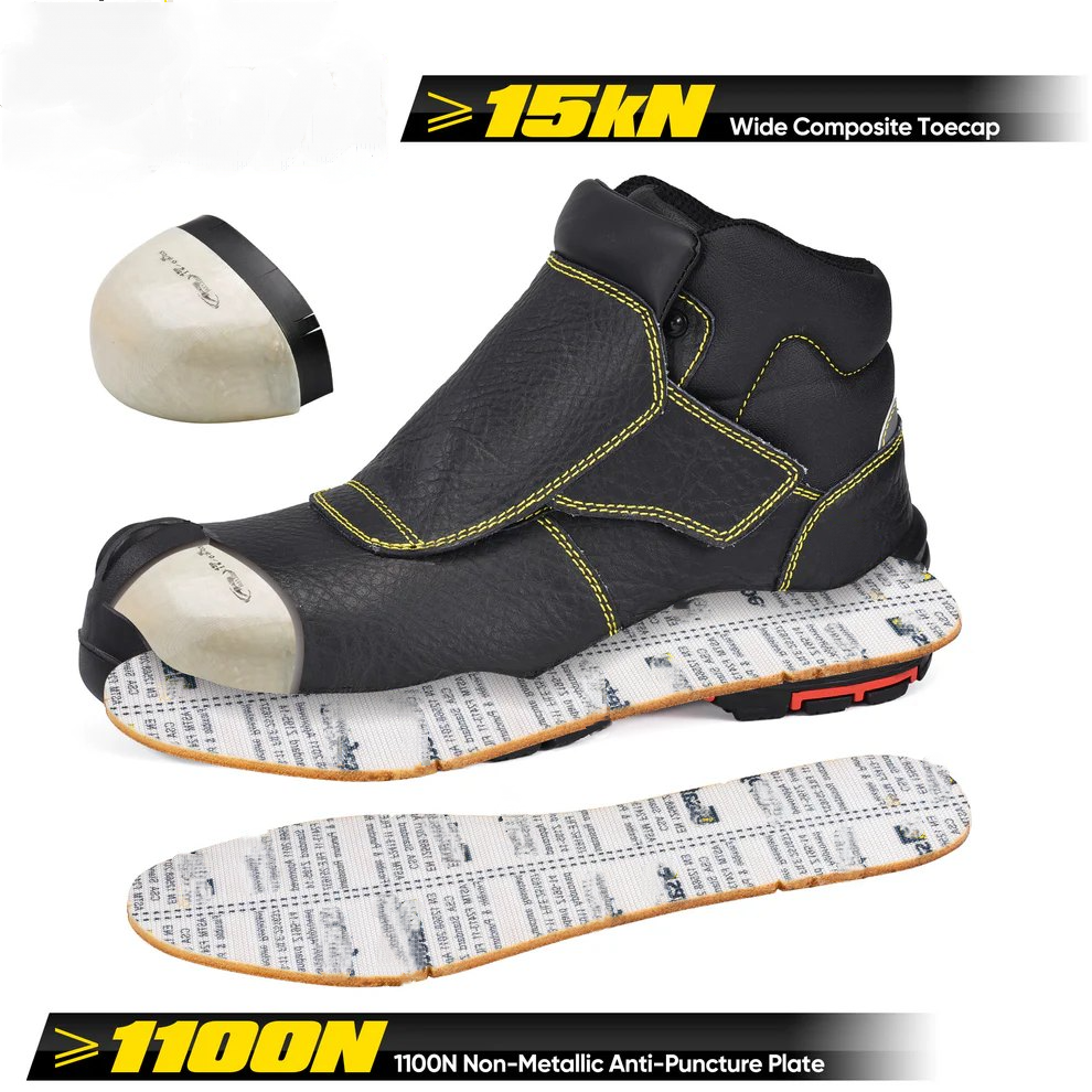 Welding Work Boots – Spark-Resistant Leather Cover, Composite Toe & Kevlar