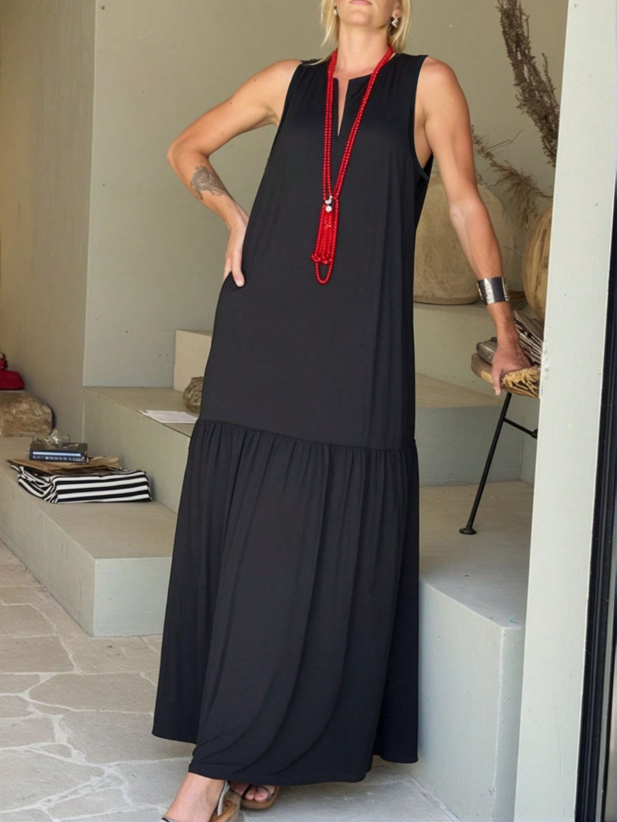 Women Casual Simple Versatile Beach Vacation Dress