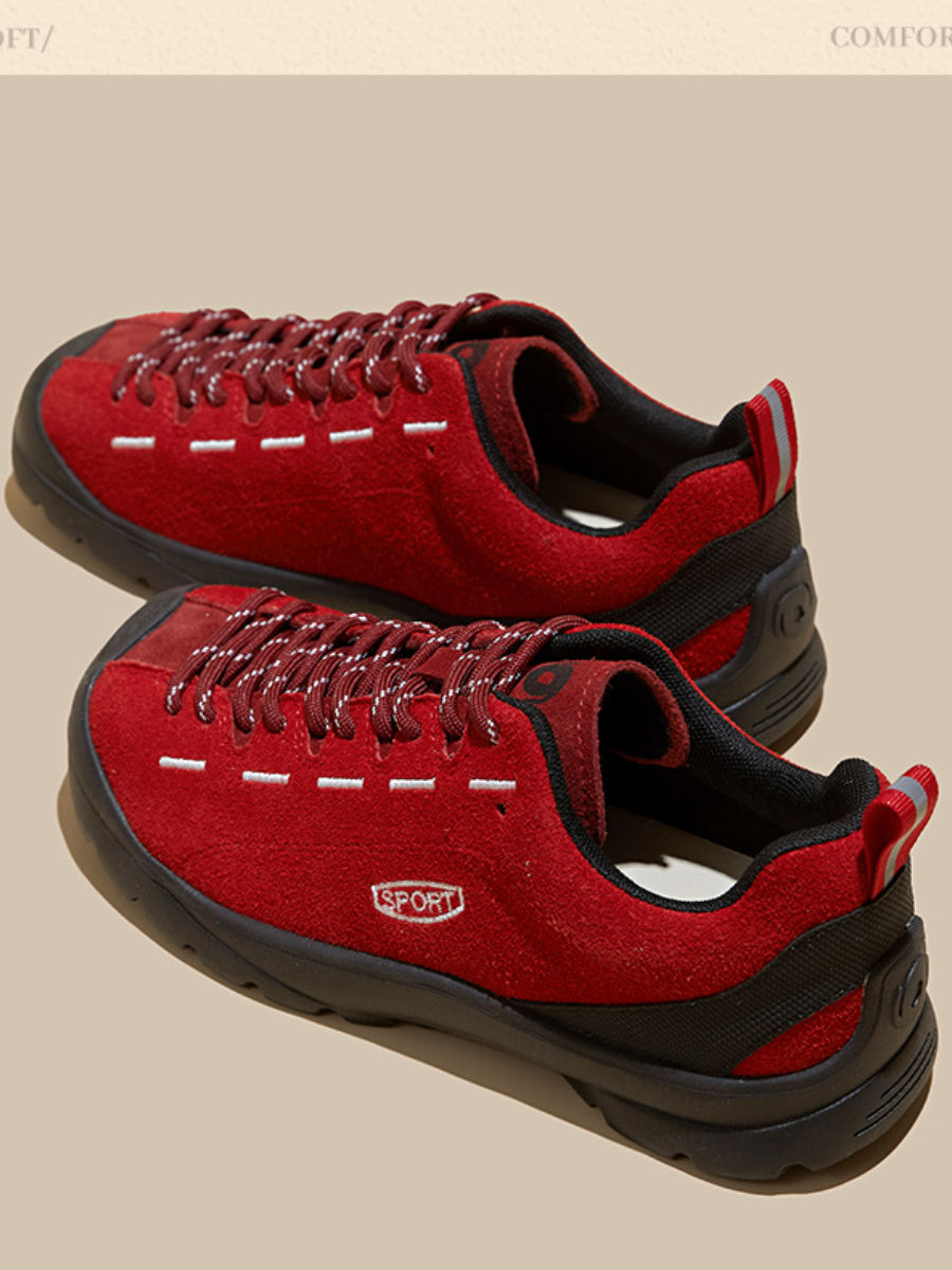Retro Suede Hiking Sneakers | Non-Slip Outdoor Walking Shoes for Women